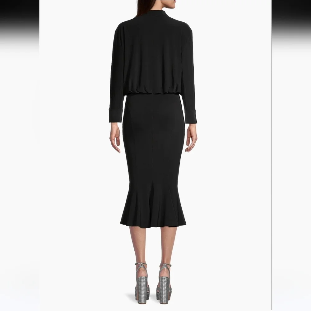 Norma Kamali Boyfriend Shirt Fishtail Midi Dress- Small - Picture 13 of 14